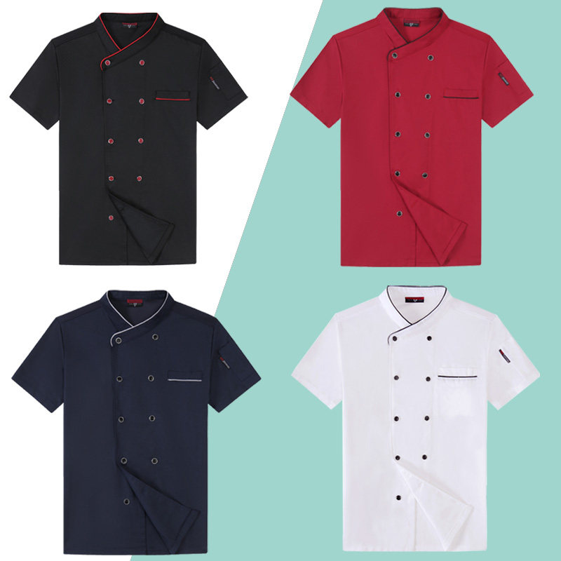 饭店厨师服短袖夏季酒店餐饮食堂厨房工作服薄款面馆餐厅后厨工衣