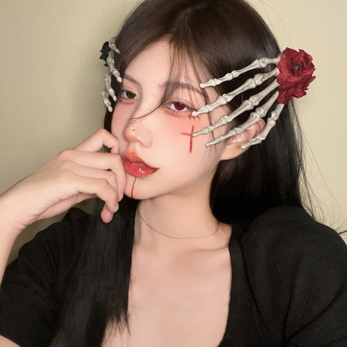 妃格米娅玫瑰骷髅发夹