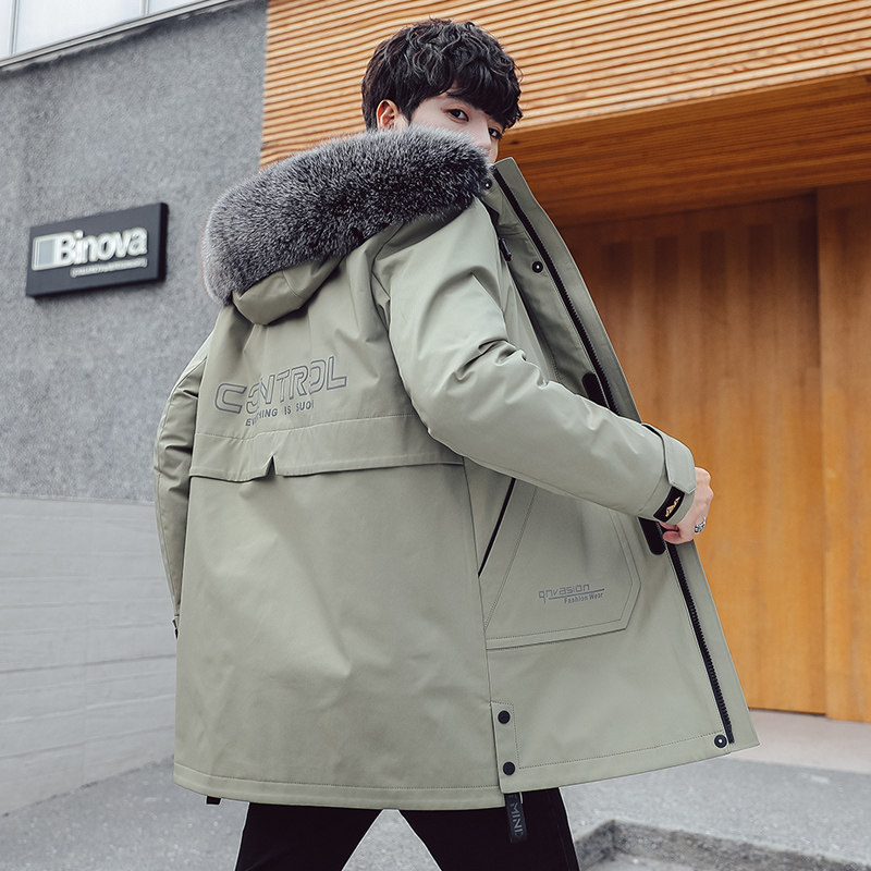 男士派克服獭兔毛水貂内胆皮毛一体皮草外套中长款2025年新款冬季