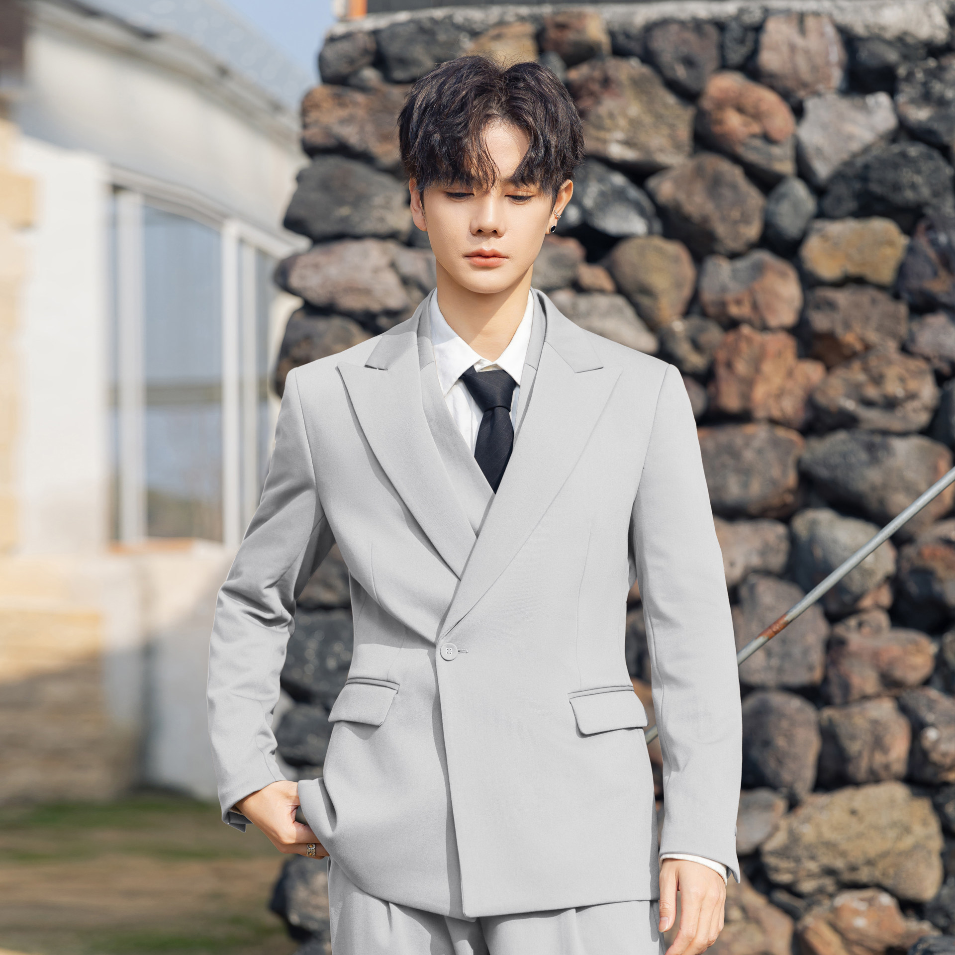 休闲西装男士外套2026新款韩版小西服商务套装结婚假两件套可拆卸