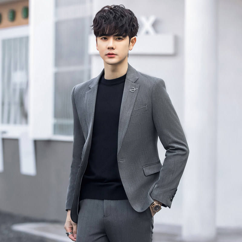 秋季男士休闲西装外套修身小西服套装韩版潮结婚新郎商务正装上衣