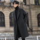 过膝呢子风衣秋冬季 100全纯羊毛大衣男士 双面绒外套中长款 加厚潮