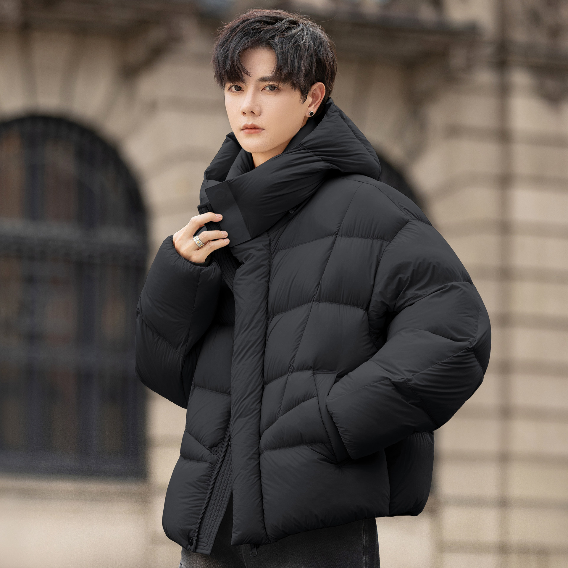 高充绒量羽绒服男士25新款面包服短款冬季加厚连帽保暖外套青少年,男装,羽绒服,淘宝优惠券,粉丝福利购,淘宝优惠卷