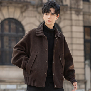 100纯羊毛呢子外套男士双面绒夹克2026新款短款大衣秋冬季加厚潮