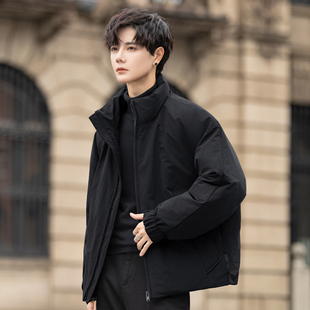 正品90白鸭绒立领羽绒服男士短款25新款冬季潮牌加厚保暖外套轻薄