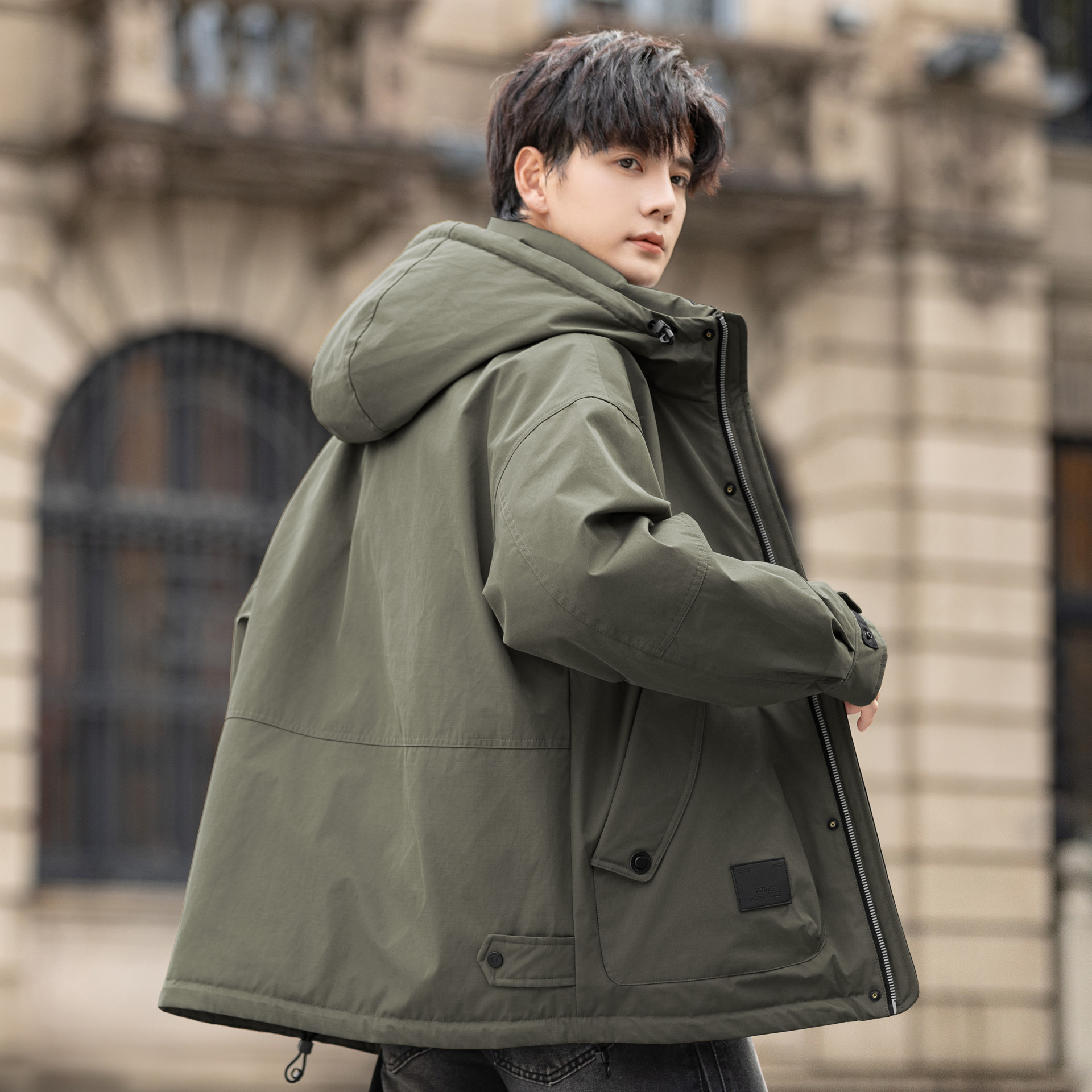 2025冬季新款连帽羽绒服男士短款户外工装休闲保暖外套学生青少年,男装,羽绒服,淘宝优惠券,粉丝福利购,淘宝优惠卷