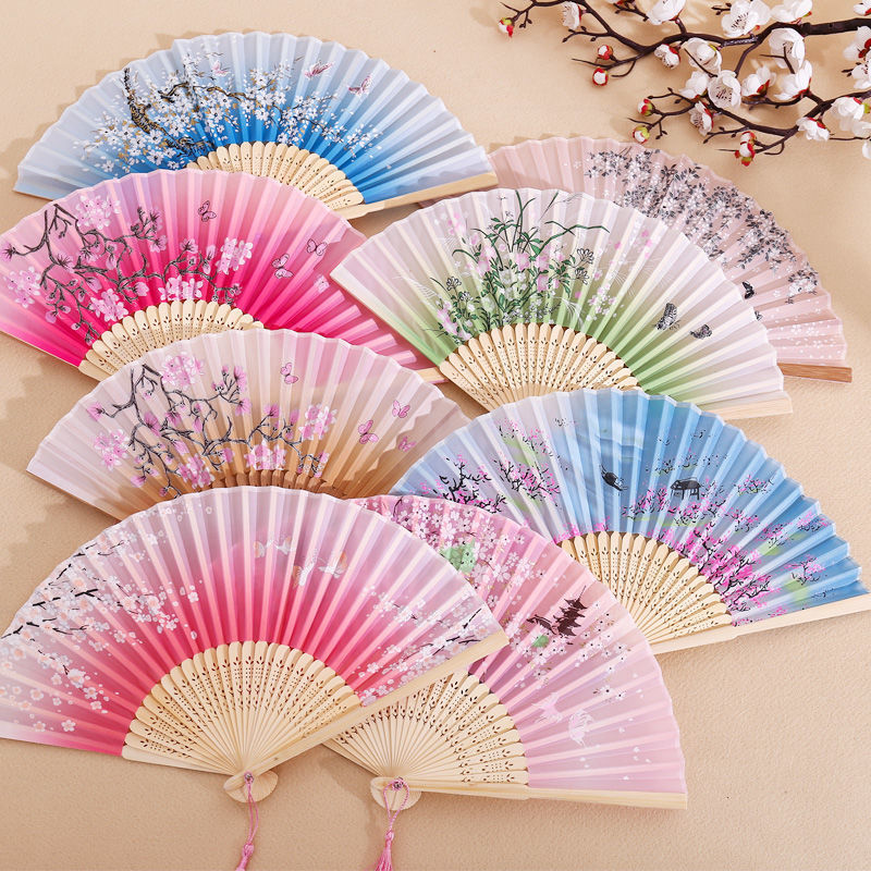 一笑扇子折扇古风扇子夏季流苏款随身携带女学生汉服搭配扇子