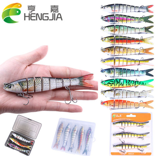 HENGJIA亨嘉渔具路亚多节鱼饵13.7cm27g生硬鱼饵12色多节路亚饵