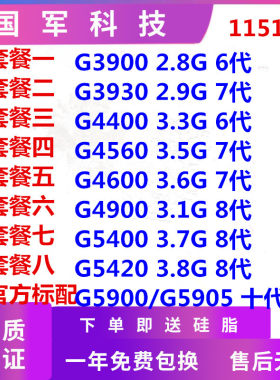 1151针6代G3900G4900G5905G4400