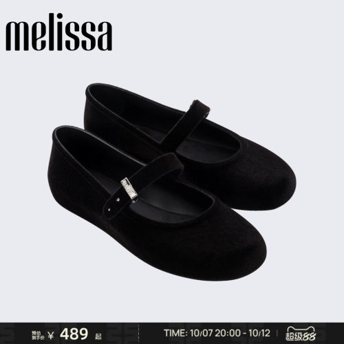 Melissa梅丽莎春季女款外穿加绒芭蕾鞋超火平底单鞋37844