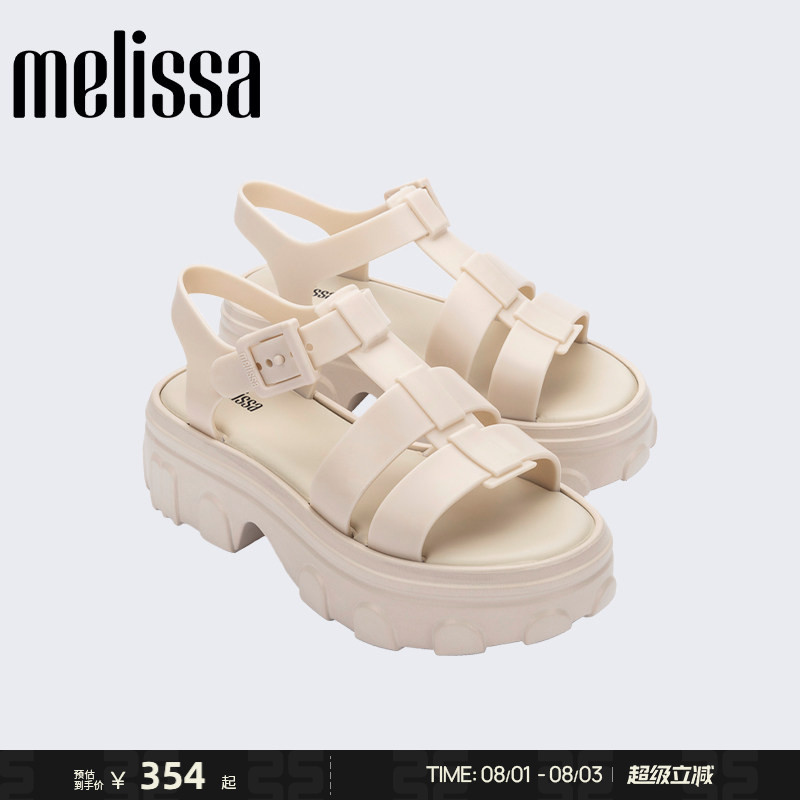 Melissa梅丽莎25款Ella厚底露趾齿轮果冻罗马猪笼凉鞋女35791 - 实物图