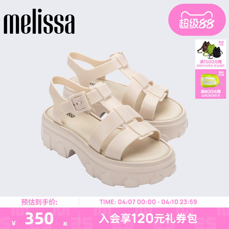 Melissa梅丽莎25款Ella厚底露趾齿轮果冻罗马猪笼凉鞋女35791