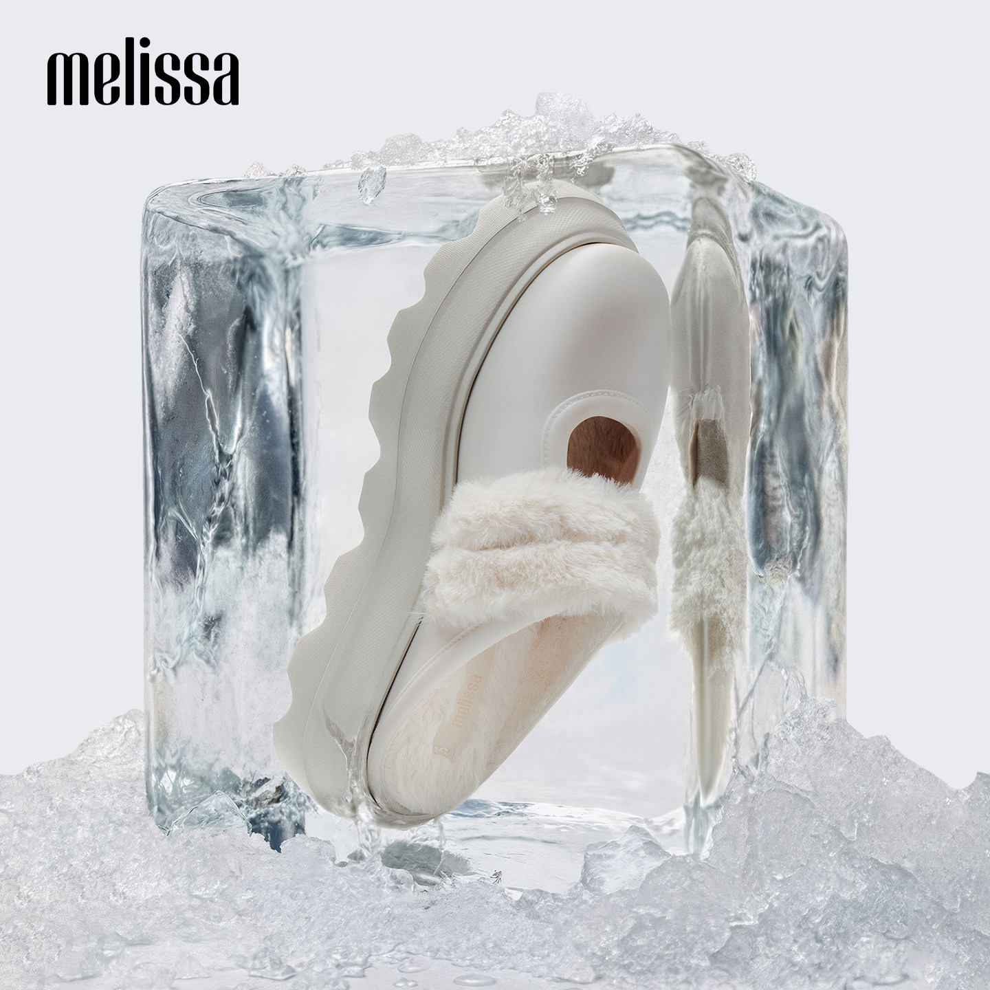 Melissa/梅丽莎26新款秋冬款女士日常通勤厚底毛毛暖绒拖鞋37915