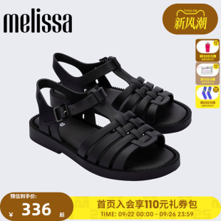 Melissa梅丽莎女时尚 35787 休闲外穿平底露趾罗马凉鞋