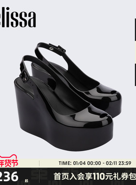 Melissa梅丽莎秋季新品女士经典鱼嘴坡跟鞋时尚休闲厚底鞋33925