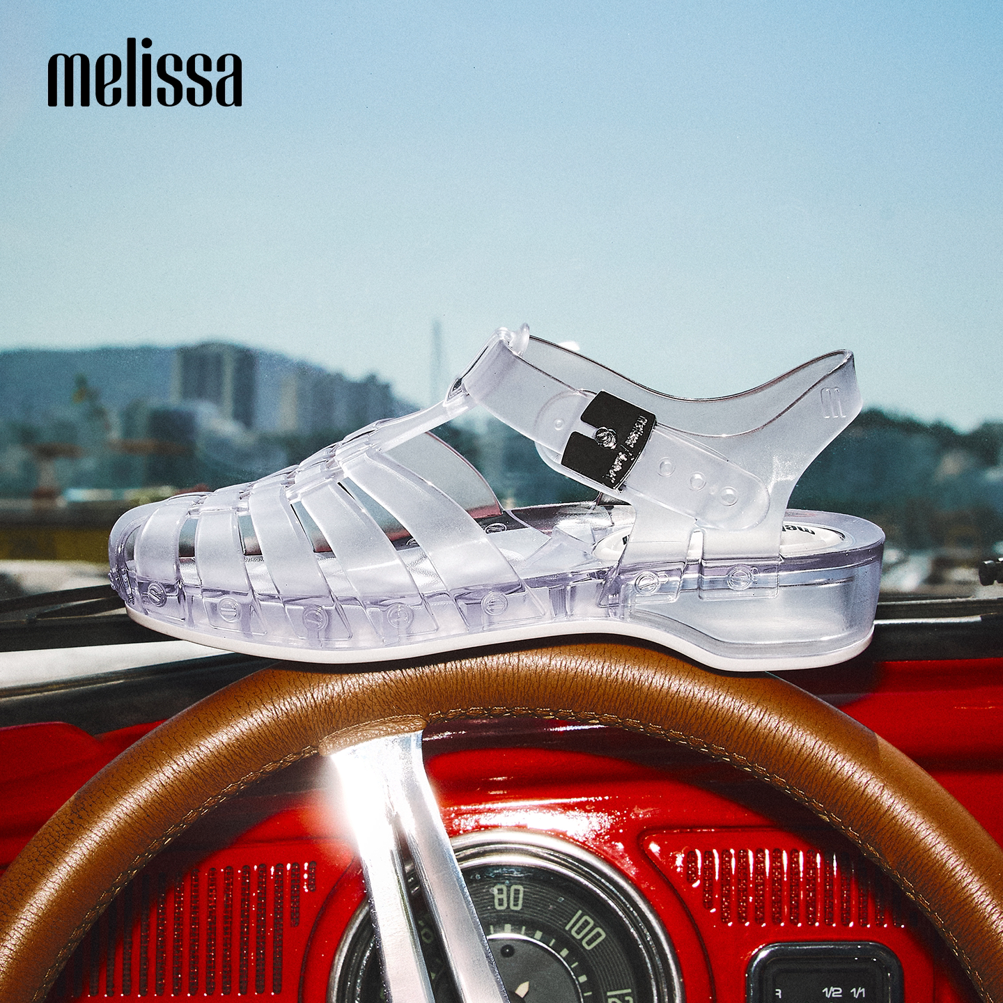 Melissa/梅丽莎 x SCHOLL女26新款夏方跟多巴胺配色罗马凉鞋37839