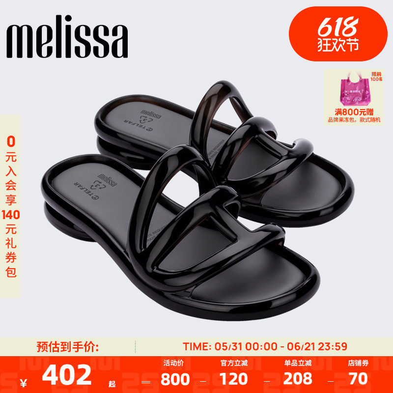 Melissa梅丽莎款TELFAR联名款凉拖时尚低跟女士休闲拖鞋33931