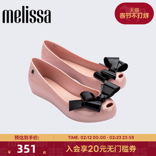 Melissa梅丽莎春季新款女休闲外穿鱼嘴蝴蝶结芭蕾鞋时尚单鞋36125