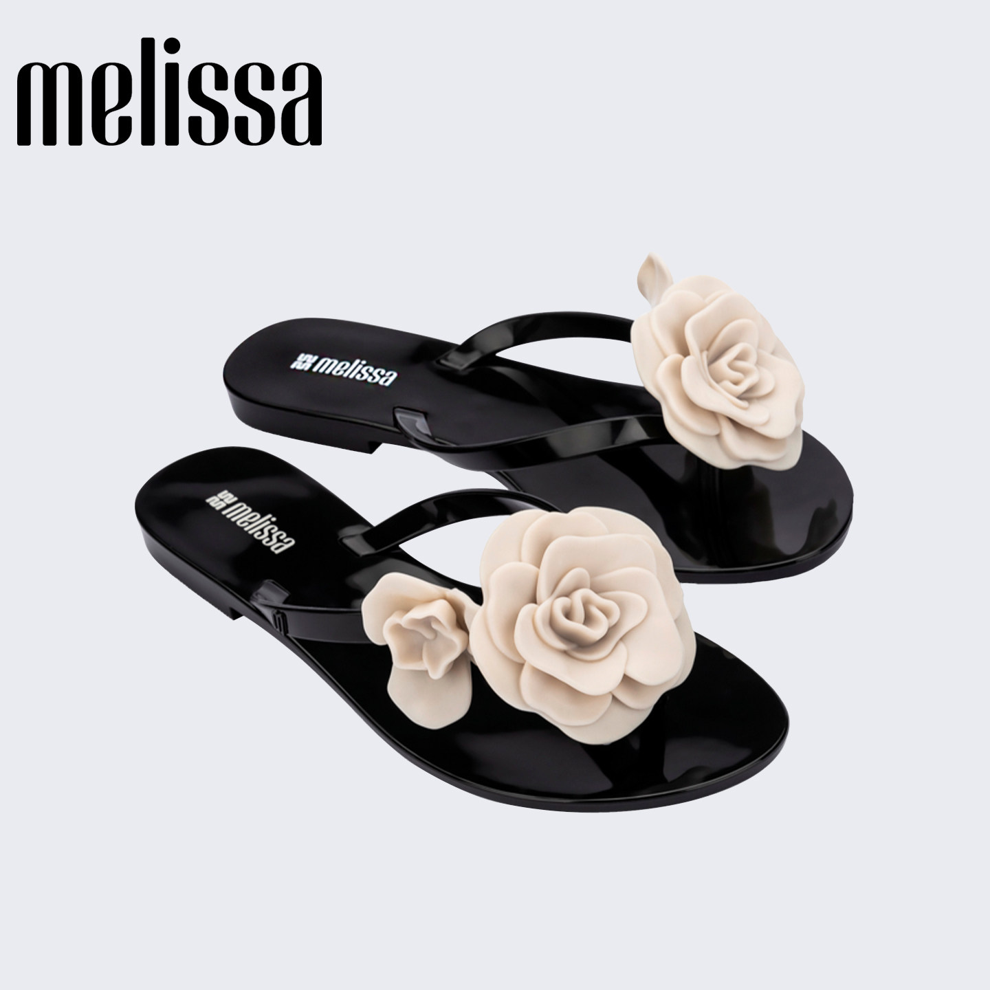 【宫小妍专属】Melissa/梅丽莎女新款夏山茶花夹脚人字拖鞋3