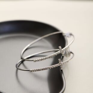 夸张7cm十字架气质耳圈耳饰蚊香盘耳夹女无耳洞圈圈 信仰之光