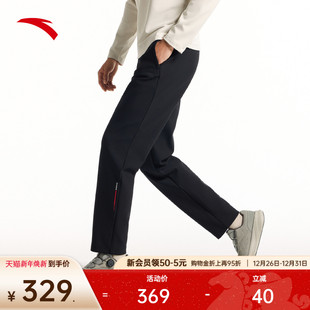 黑色直筒裤 男士 子152617306N 磨毛保暖针织运动长裤 安踏CHN系列