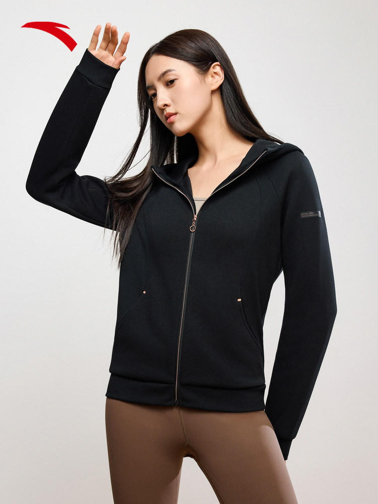 ANTA 프린세스 라인 자켓 여성 겨울 러닝 트레이닝 후드 스포츠 탑 니트 가디건 162437706N