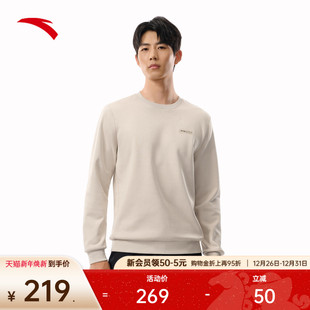 上衣152547726N 纯色训练套头长袖 安踏加绒运动卫衣男2025冬季 新款