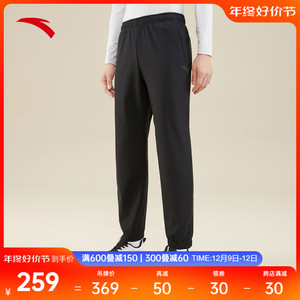 安踏加绒加厚保暖针织长裤男士冬季新款束脚运动裤男裤152347304