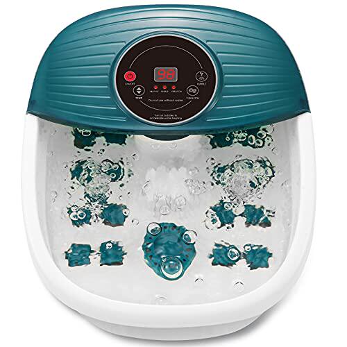 foot spa, pedicure foot bath massager with heat, bubble and