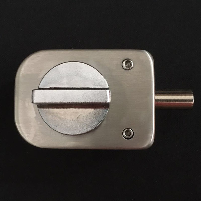 玻璃门锁插销锁免开孔夹无框玻璃小门锁