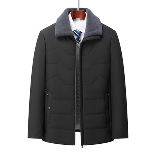 中老年棉服男冬季加绒加厚爸爸冬装棉衣外套翻领老人棉袄爷爷保暖