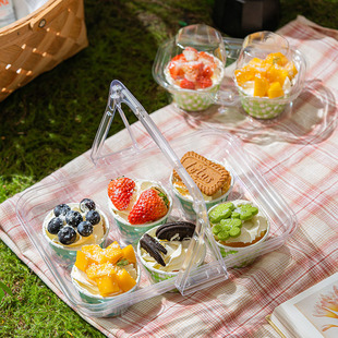 马芬纸杯蛋糕包装盒露营野餐蛋挞盘挞透明下午茶甜品摆摊用盒子