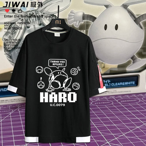万代 STRICT-G 机动战士高达 哈罗周边同款短袖T恤男女夏季上衣潮