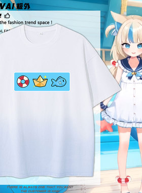 猫鲨Sameko Saba二次元VtuberCOS服周边纯棉短袖T恤古拉Gura上衣