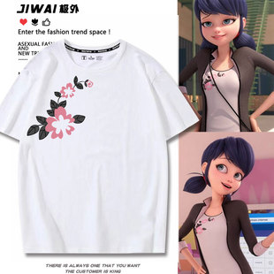 瓢虫少女玛丽娜同款cos短袖T恤瓢虫雷迪动漫周边男女夏季衣服上衣