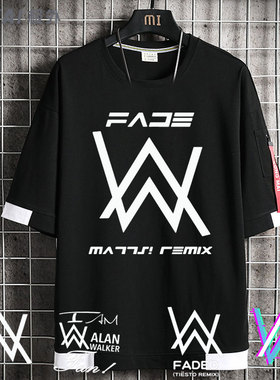 艾伦沃克Alan Walke同款衣服DJ男女学生半袖纯棉体恤短袖T恤衫薄