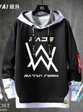 艾伦沃克alanwalker同款DJ潮牌faded飘带连帽卫衣男女卫衣衣服衫
