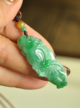 老坑冰润飘阳绿A货翡翠玉蝴蝶