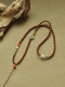 xl0011保真正品 5MM小叶紫檀天然和田玉多宝原创手编毛衣项链挂绳
