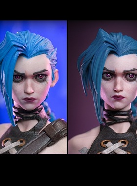 百分之三兵人1/6 hottoys 英雄联盟：双城之战  金克丝 平静脸