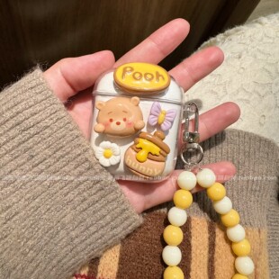 蜂蜜维尼熊适用oppo encofree3保护套air2i air4pro可爱encoX2 R3耳机壳少女encoRpro play耳机套w31灵动版