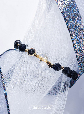 星辰梦幻风蓝砂石琉璃手串