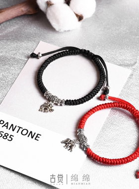 小北同款古觉手编红绳