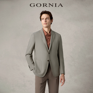 GORNIA 商务中年西装 单西服羊毛材质时尚 格罗尼雅男士 外套男
