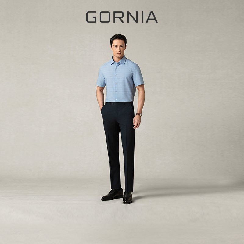 GORNIA格罗尼雅男士商务短袖衬衫