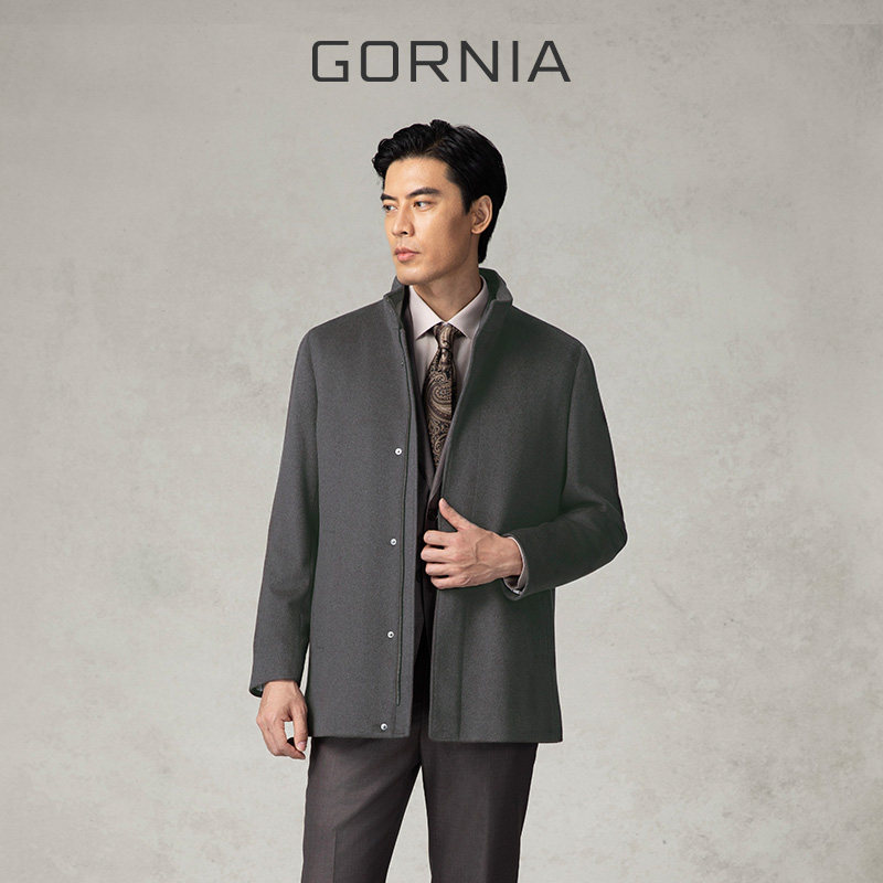 【空气感大衣】GORNIA/格罗尼雅男羊绒混纺立领夹克款加厚外套