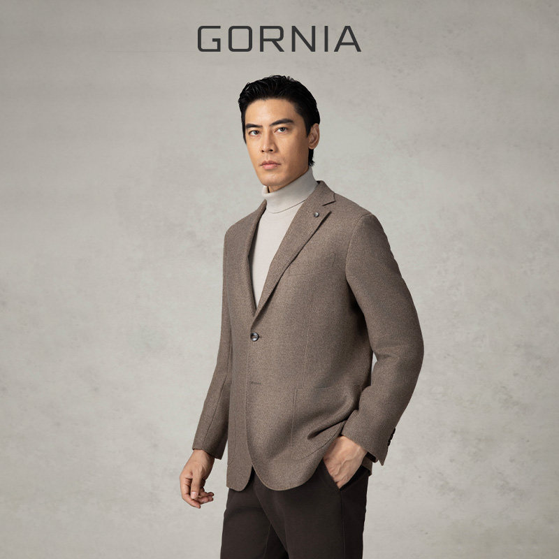 GORNIA/格罗尼雅男士单西服羊绒混纺舒适百搭商务中年西装男外套