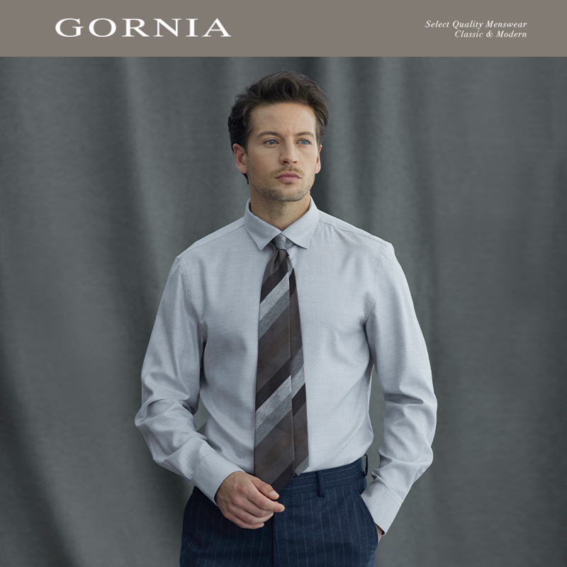 GORNIA格罗尼雅男士丝羊绒衬衫