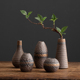 复古小花瓶水培绿植迷你仿真花茶具小摆件花插办公室桌面改造布置