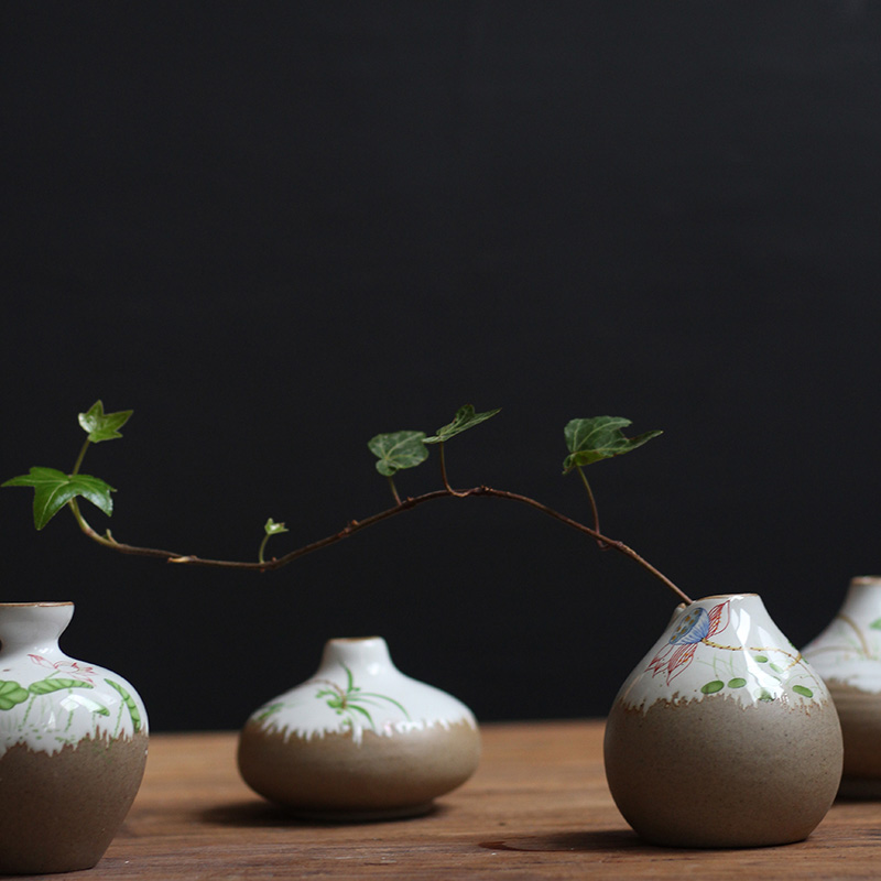 创意简约北欧迷你干花陶瓷小花瓶水培花插桌面小植物绿萝装饰摆件